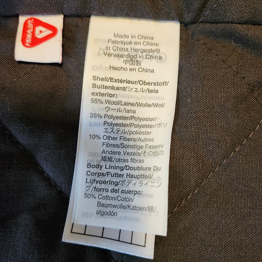 Wallace & Barnes Mens Navy Wool Blend Bomber Chore Barn Jacket Primaloft Large - Picture 6 of 7